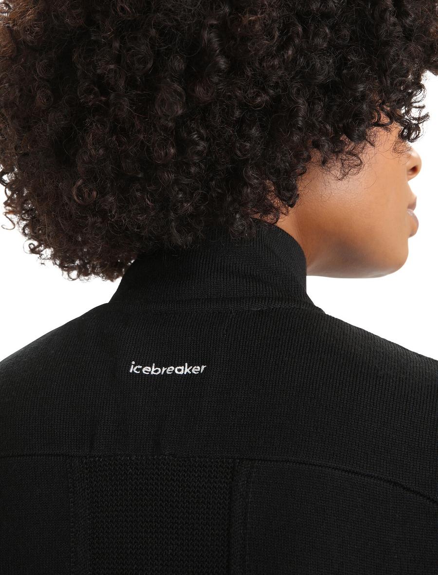 Black Women's Icebreaker ZoneKnit™ Merino Insulated Vest | USA 1558KORI